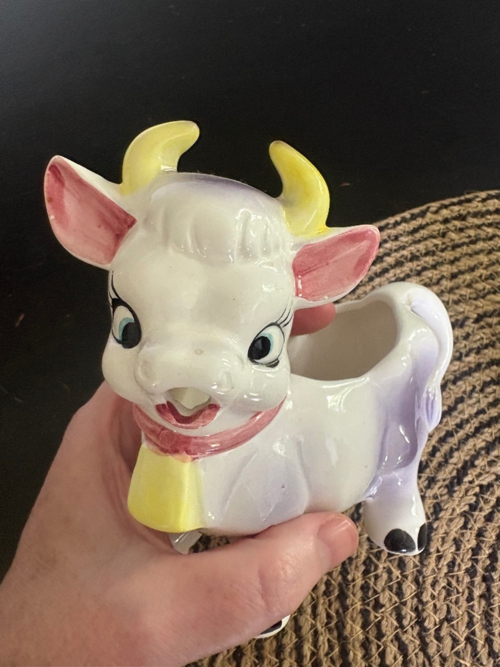VTG‎ 1950s MCM Elsie Purple Cow Cream Pitcher Creamer Japan Kitchen Kitsch
